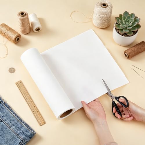 BENECREAT Toile Thermocollante Blanche 11 m x 30 cm