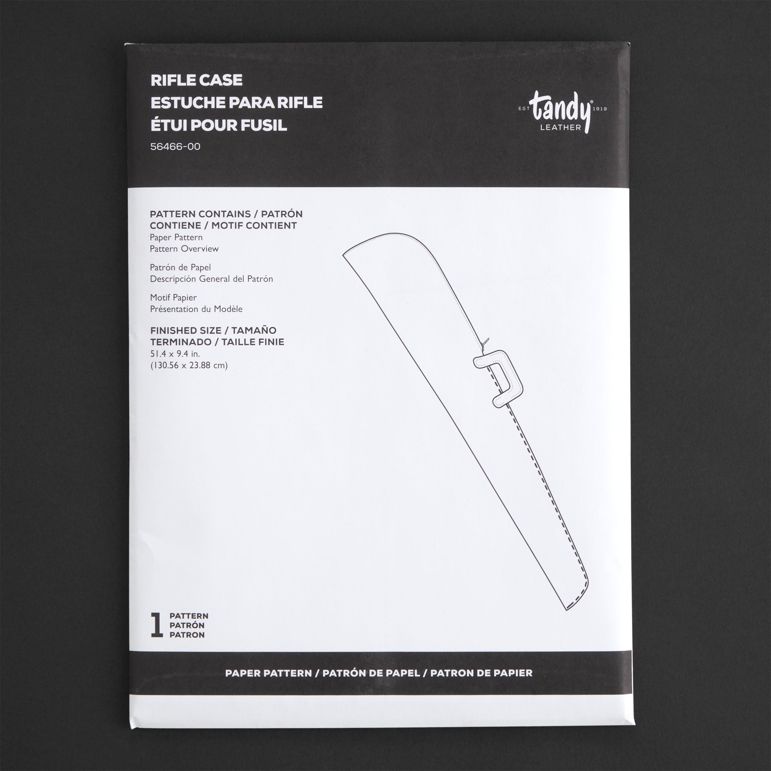 Tandy Leather patron papier étui carabine 130 cm