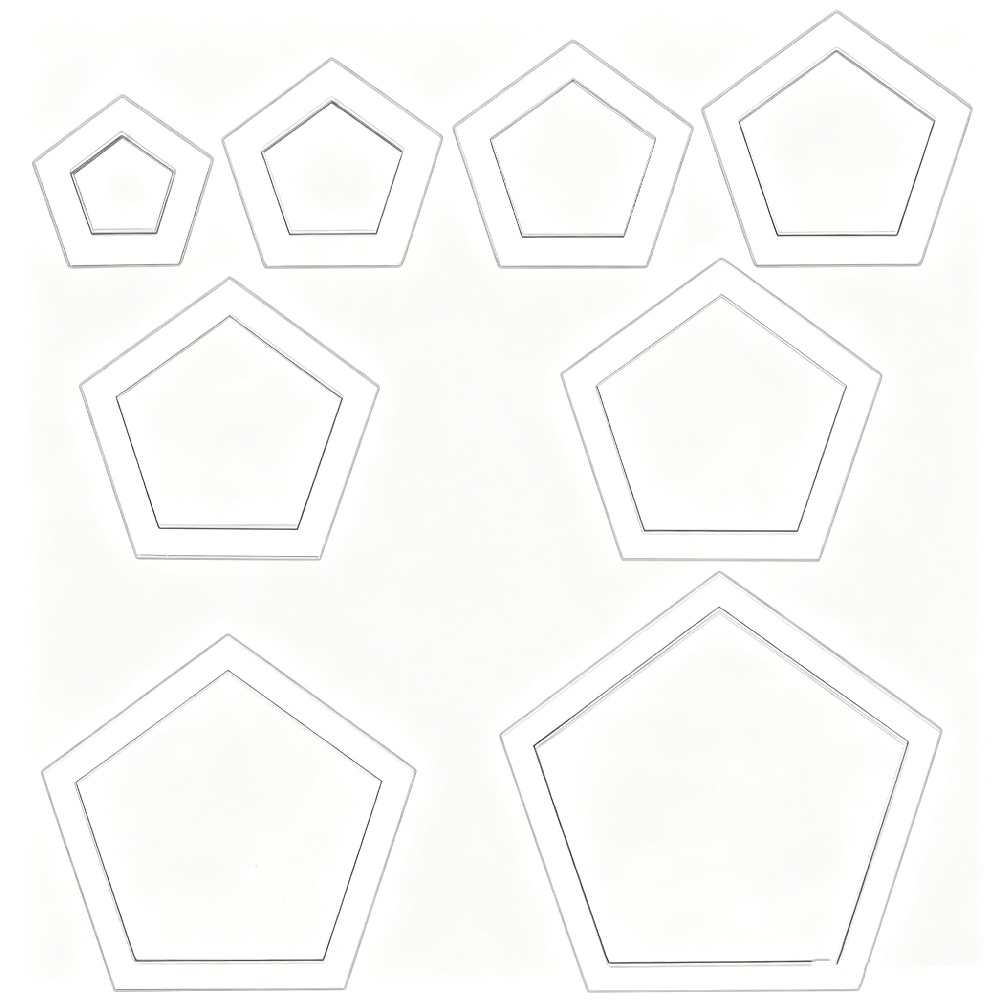 BENECREAT Gabarit couture demi-hexagone acrylique 8 tailles