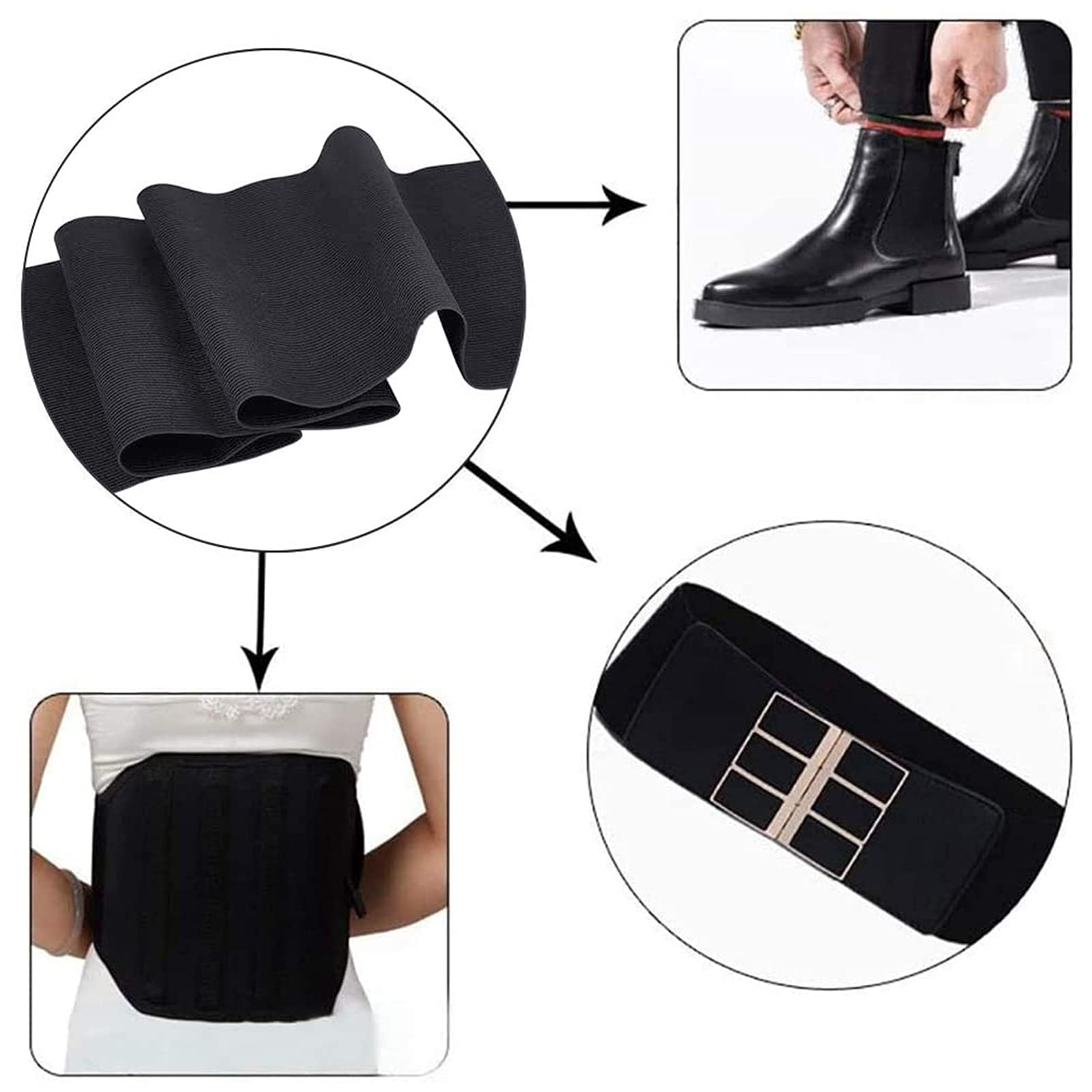 BENECREAT élastique plat noir 200mm x 4m couture