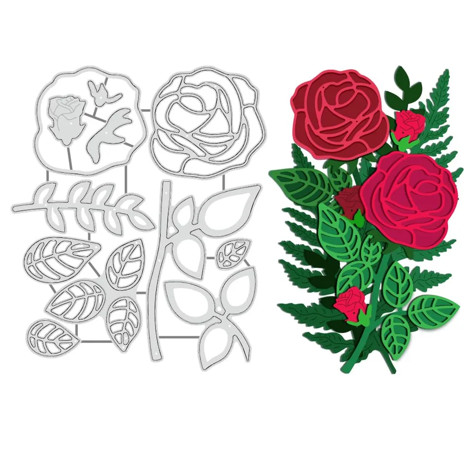 BENECREAT Matrice Découpe Métal Bouquet Roses Scrapbooking