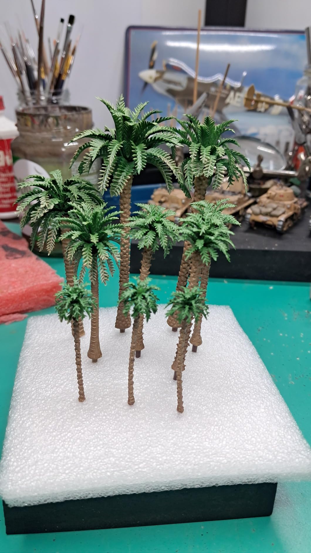 Cayway 34 Palmiers Miniature Plastique Vert 4,2-17 cm