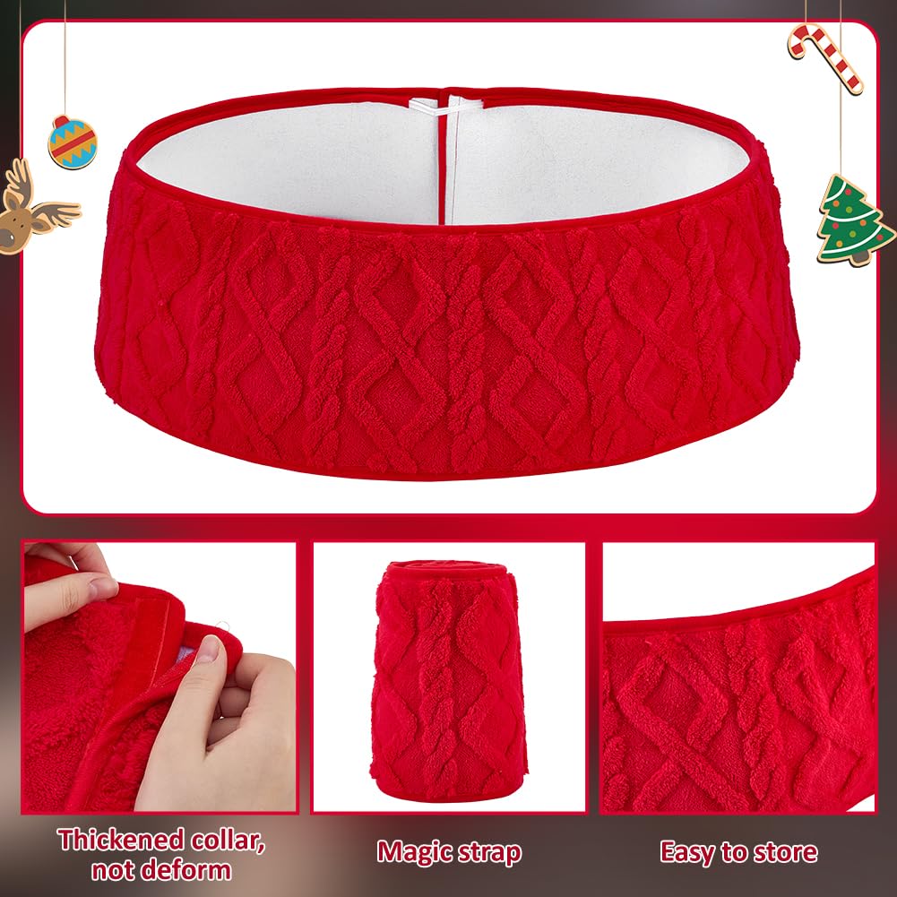 BENECREAT Collier Pied Sapin Noël Rouge Pliable 72cm