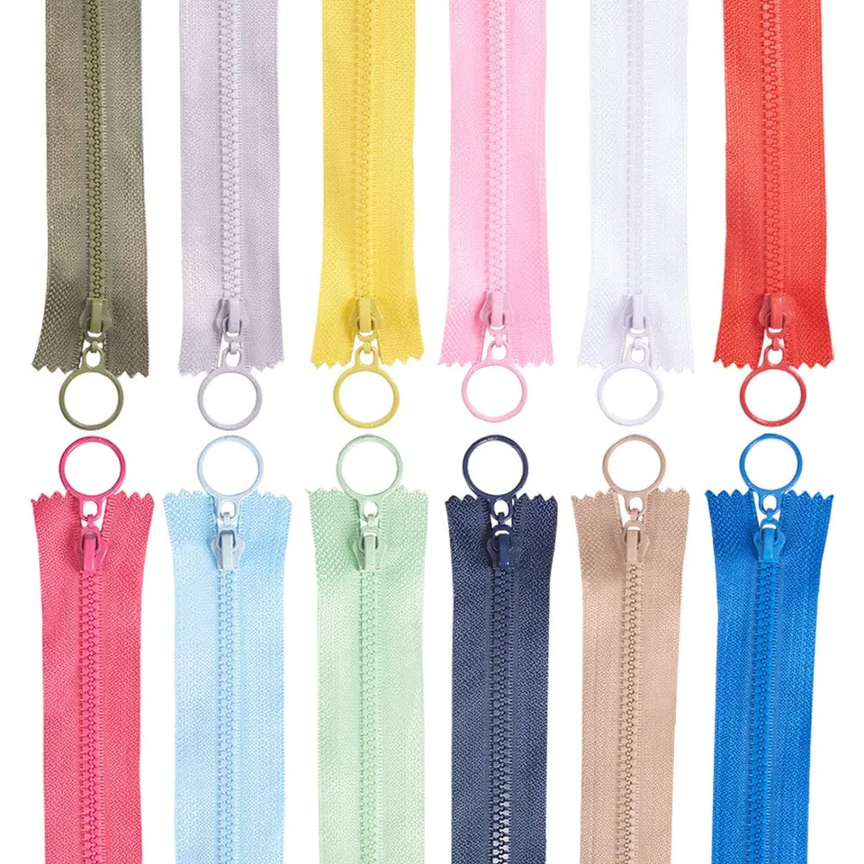 BENECREAT Fermeture Éclair Nylon Anneau 25cm 36 Pcs 12 Couleurs