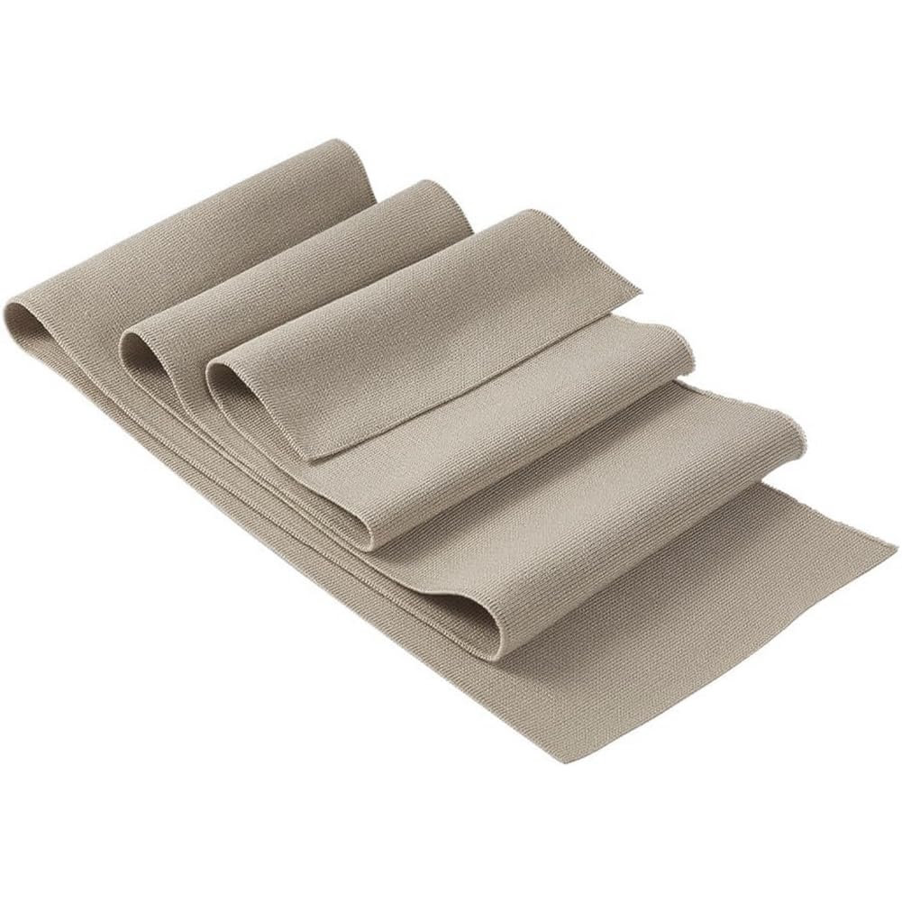 BENECREAT tissu côtelé élastique noir 100x15 cm bord-côte
