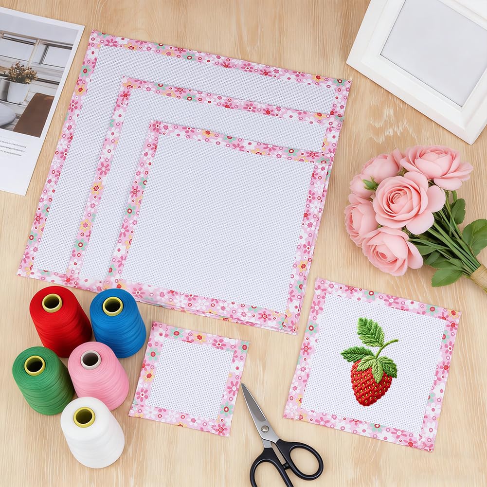 BENECREAT tissu Aida coton 14 count lot 5 bord rose