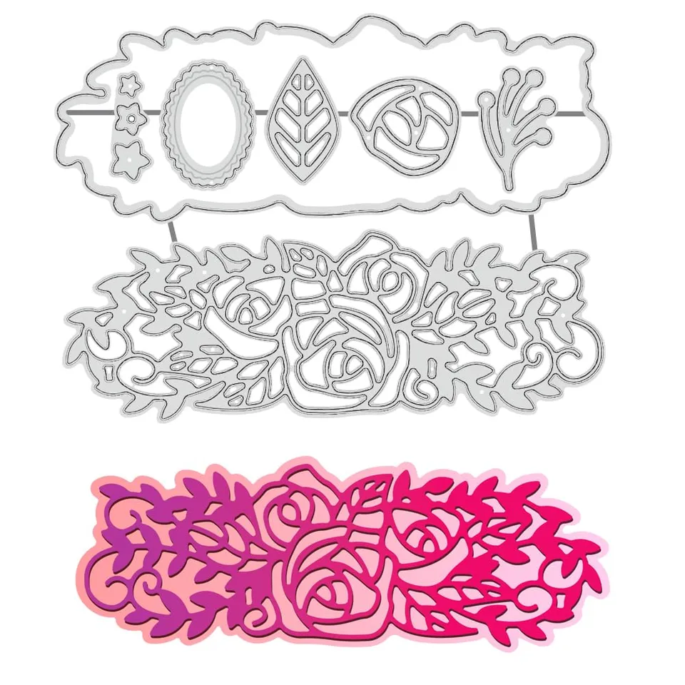 BENECREAT Dies roses bordure matrice découpe feuille