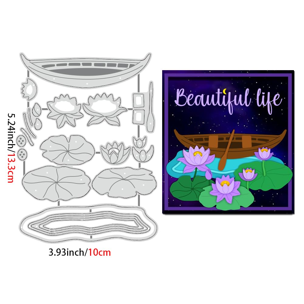BENECREAT Lotus dies de découpe scrapbooking 10x13,3cm