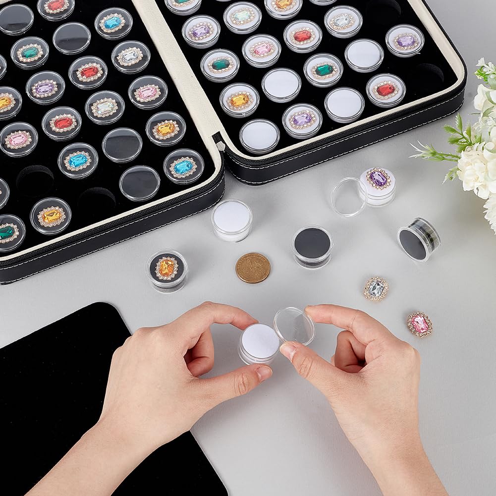 BENECREAT Diamant boîte bijoux ronde 60 pcs verre