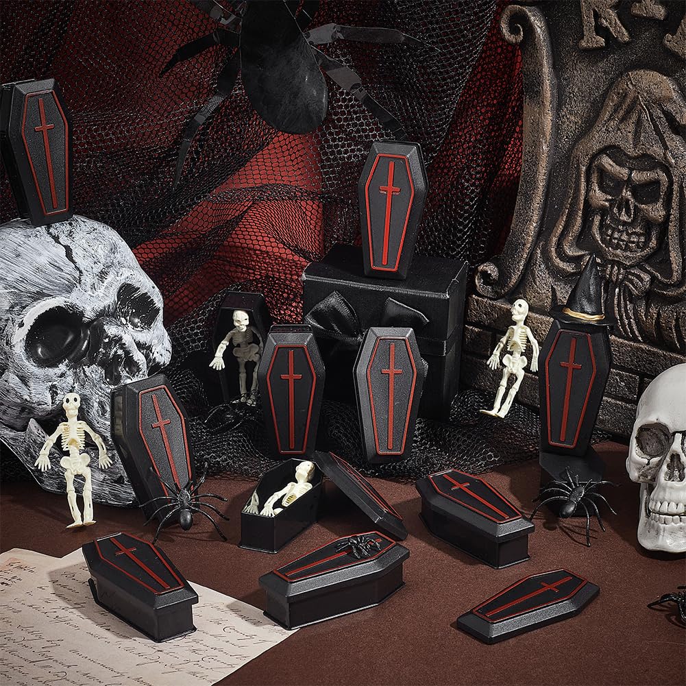 BENECREAT mini squelette cercueil noir 32 sets