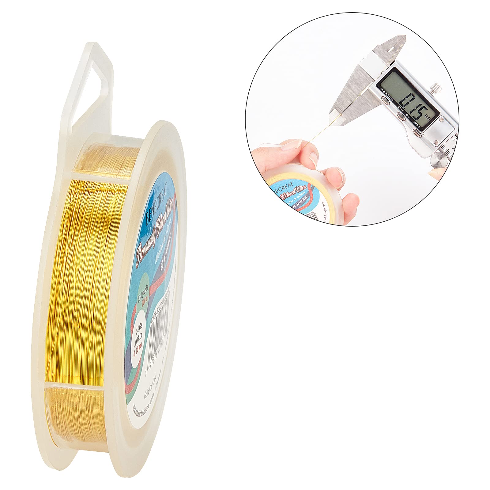 BENECREAT Fil Cuivre 0.15mm Bijoux Or Argent 2x200m