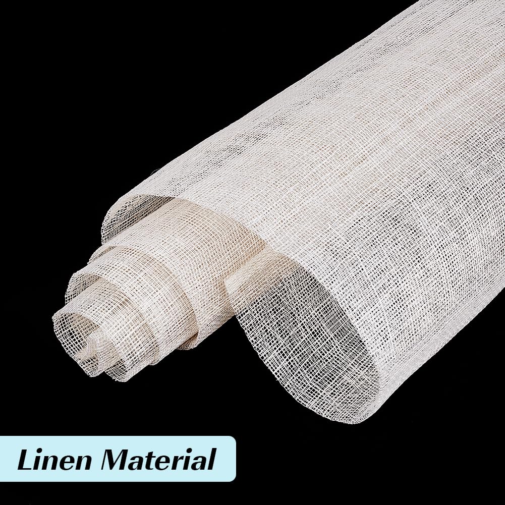 BENECREAT Tissu Maille Lin Sinamay 90x50cm Beige