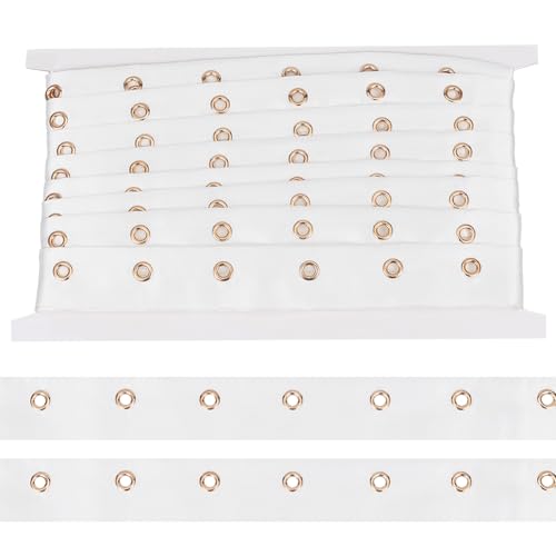 BENECREAT ruban œillets polyester blanc doré 25mm 4,57m