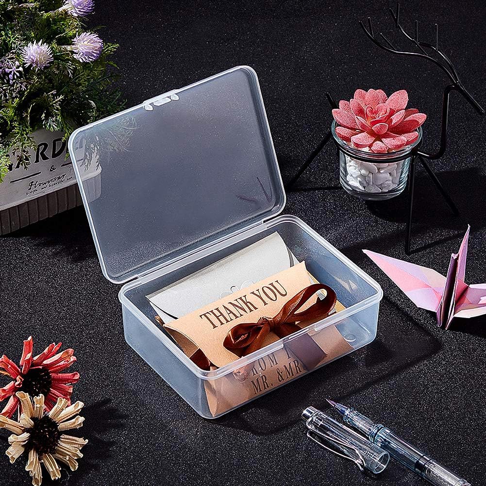 BENECREAT boîte rangement transparente 14,4x10,8 cm lot de 12