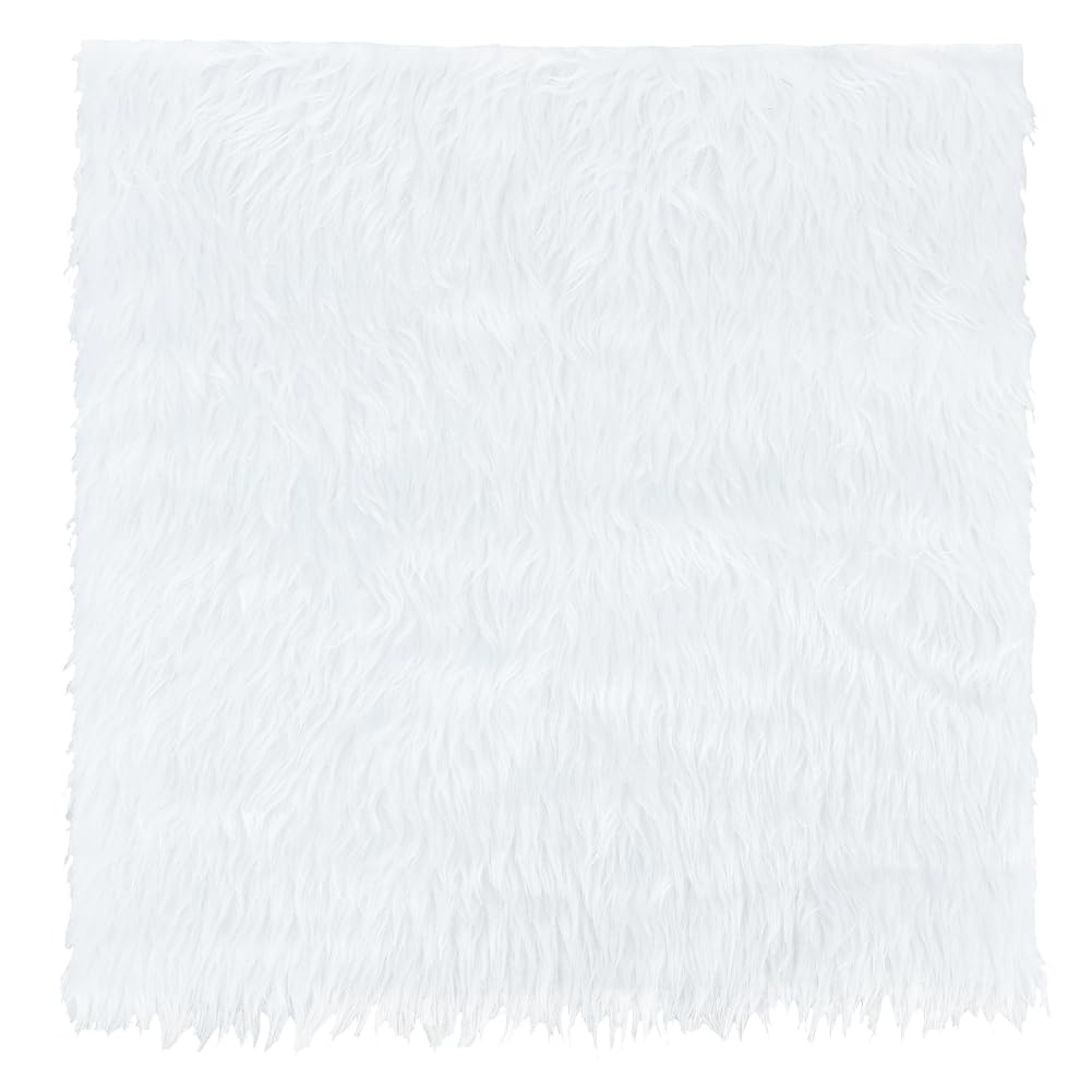 BENECREAT tissu fausse fourrure noir 40x40cm peluche