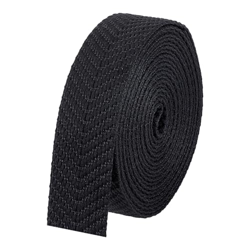 BENECREAT Sangle Jacquard Noire 5m Ruban 38mm Coton