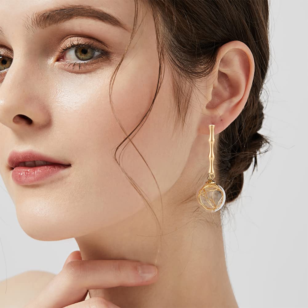 BENECREAT Tige Boucle Oreille Bambou Doré 18K x16
