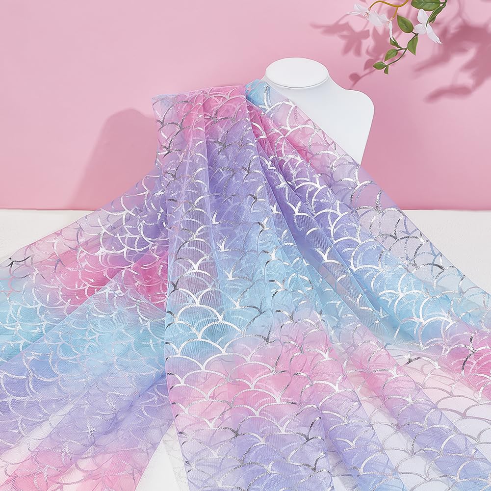BENECREAT Ecailles Sirène Tissu Maille 117x91cm