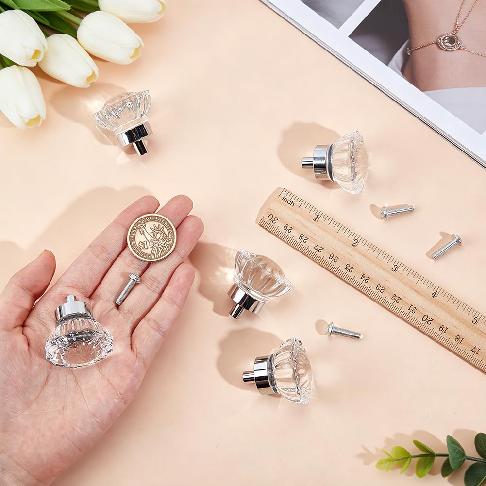 BENECREAT poignées meuble cristal rond 37 mm lot de 12