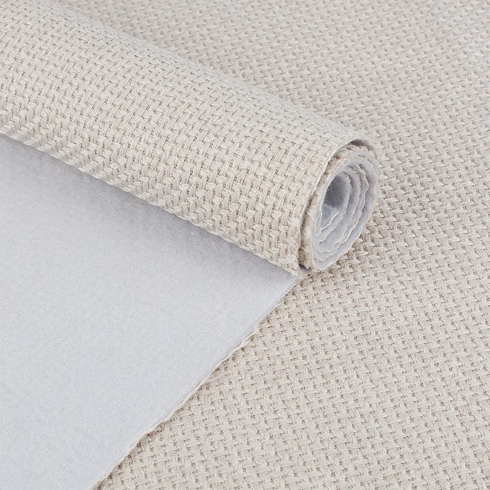 BENECREAT tissu lin polyester bleu 1,45m épais 1mm