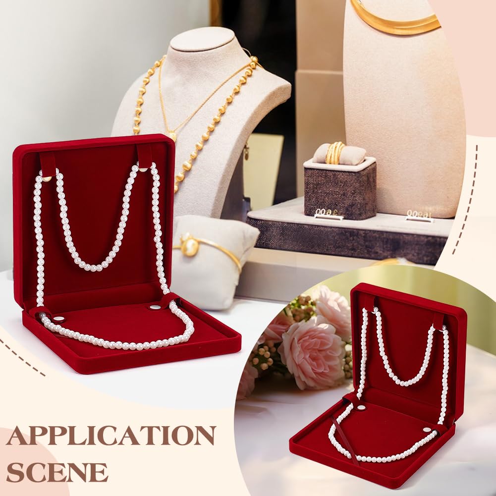 BENECREAT écrin bijoux velours rouge foncé 19x19 cm