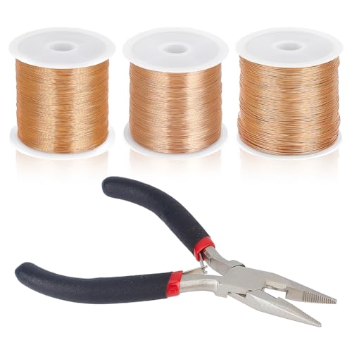 BENECREAT fil cuivre plaqué or 14K 300m 3 fils + pince