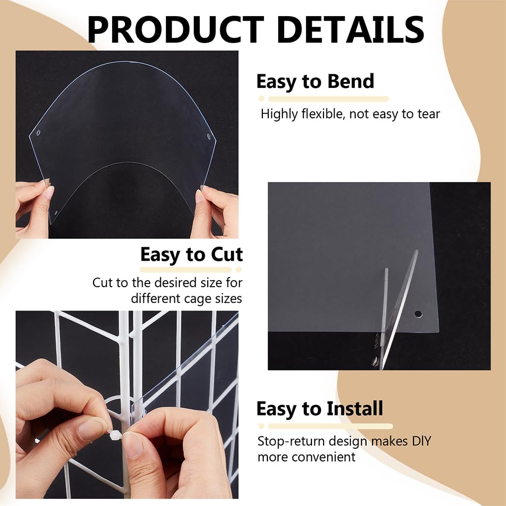 BENECREAT Protège-Bords Cage PVC Transparent 260x210mm Lot 24
