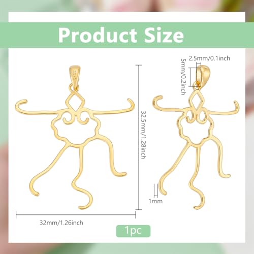 BENECREAT pendentifs griffes goutte dorés 32x30 mm x5