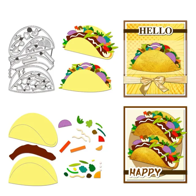 BENECREAT Dies Découpe Tacos Burrito Métal 9,8x14,3cm Scrap