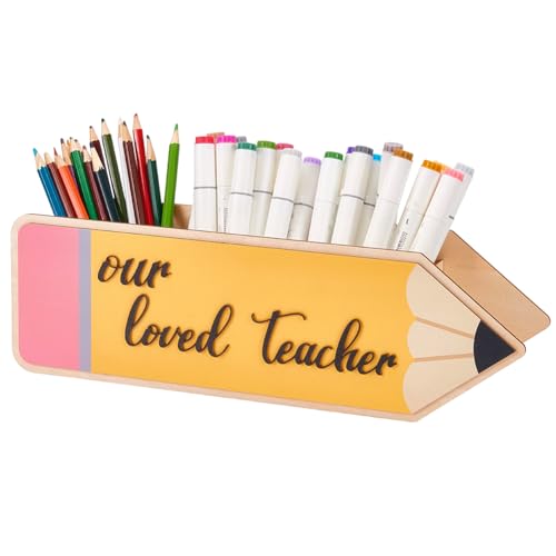 BENECREAT organiseur bureau bois crayon doré 3 compartiments