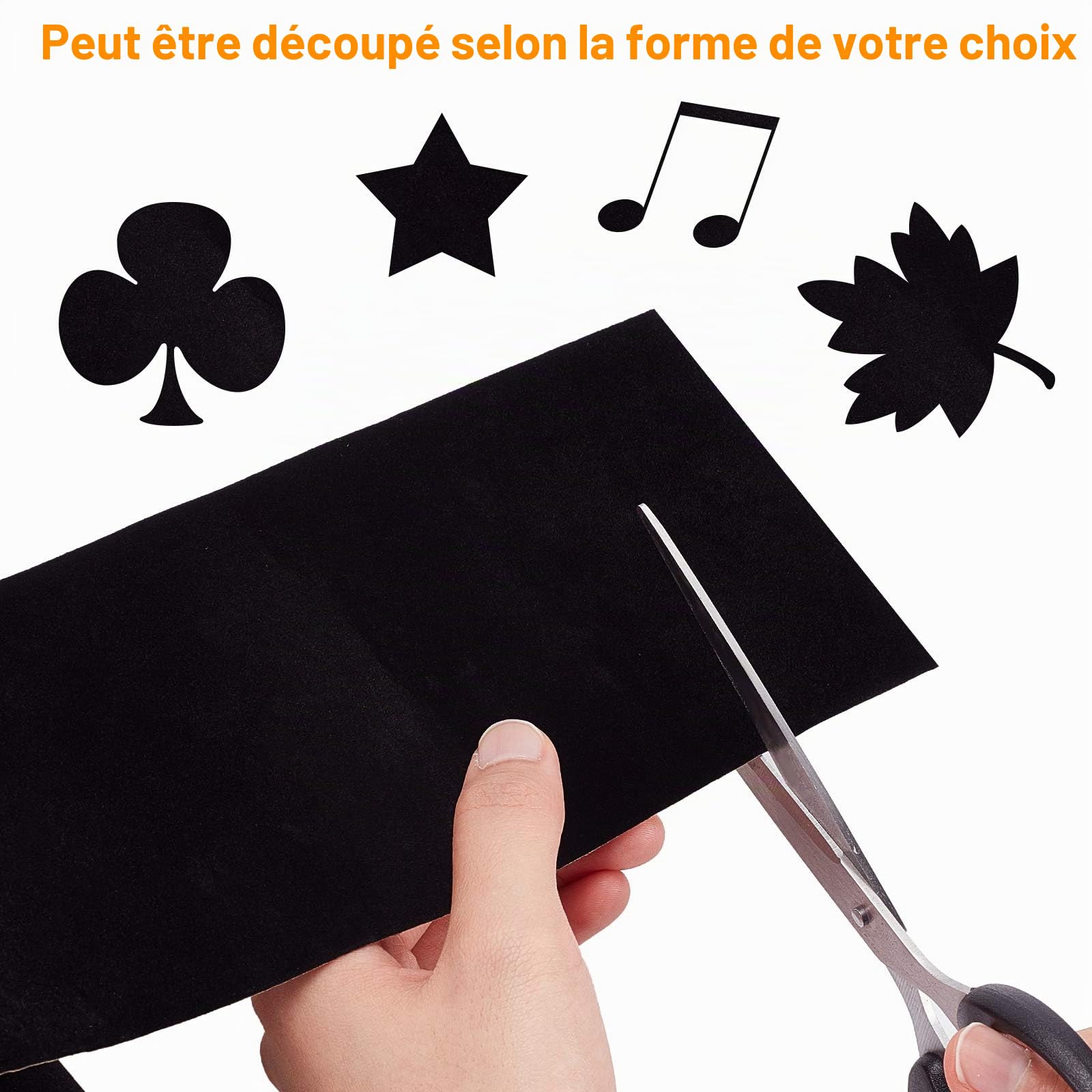 BENECREAT 2 rouleaux velours adhésif noir 4 m x 10 cm