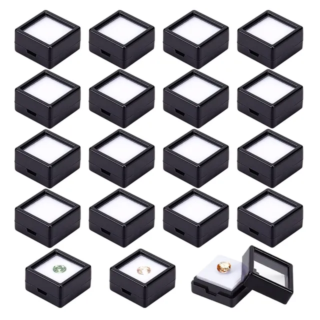 BENECREAT Boîte Bijoux Pierre Noire 36 Pcs 3 cm