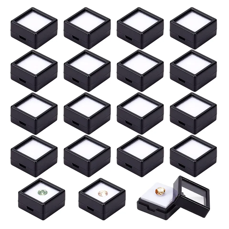BENECREAT Boîte Bijoux Pierre Noire 36 Pcs 3 cm