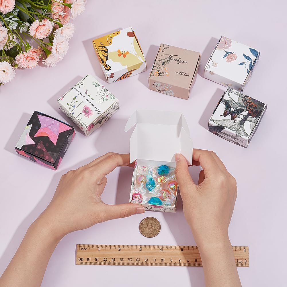 BENECREAT 36 boîtes cadeau papier fleuri 5,6 cm