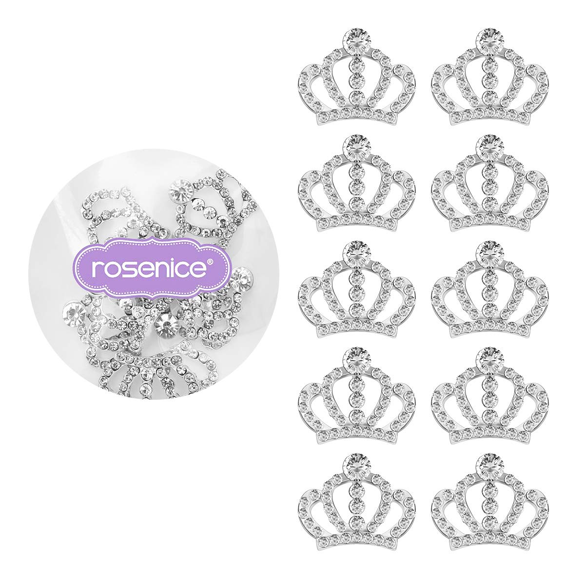 ROSENICE strass couronne cristal argent lot 10