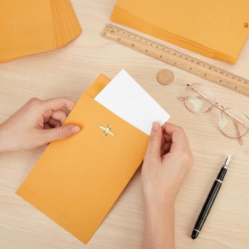 BENECREAT 200 enveloppes kraft fermoir 180x130mm orange