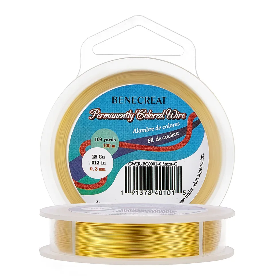BENECREAT Fil Cuivre Or Bijoux 28 Gauge 100m 0.3mm