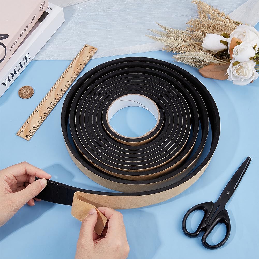 BENECREAT Bande Mousse Adhésive Noire 5m x 30mm x 6mm
