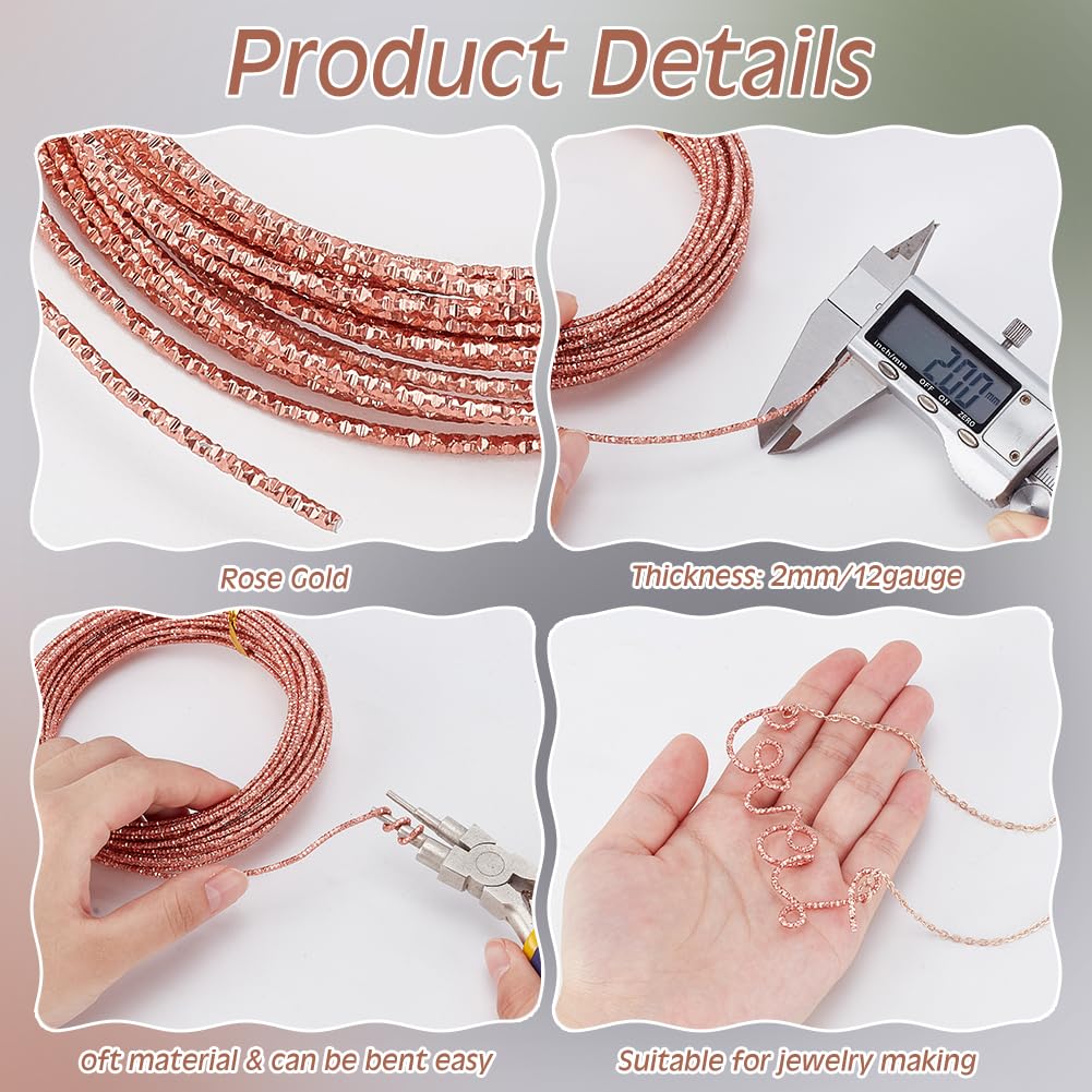 BENECREAT fil aluminium rose 2mm 10m bijoux