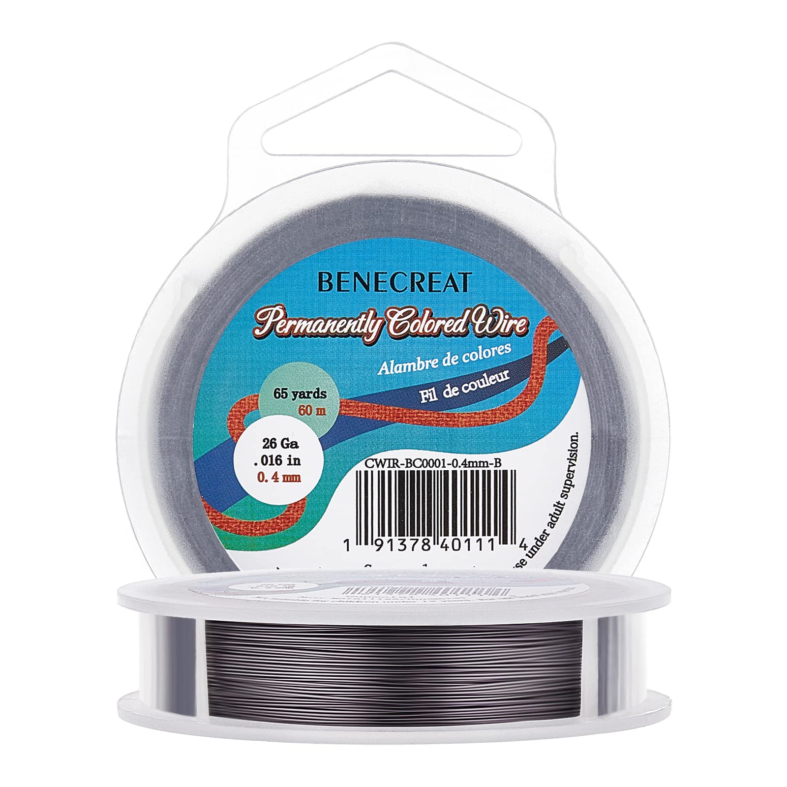BENECREAT Fil Cuivre Gunmetal 0,5mm 30m Bijoux 24 Gauge