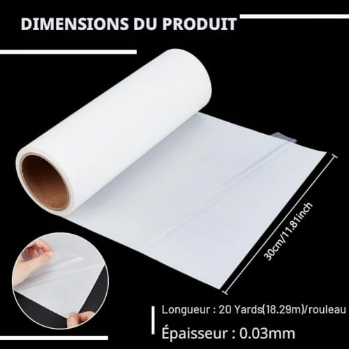 BENECREAT Film Thermocollant Blanc 18 m 300 mm TPU
