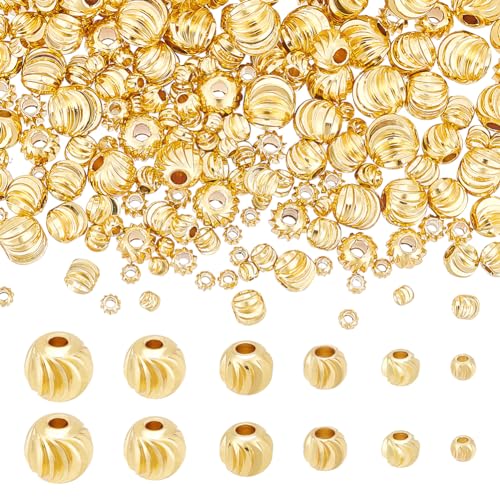 BENECREAT Perles rainurées perle intercalaire laiton doré 180 pcs