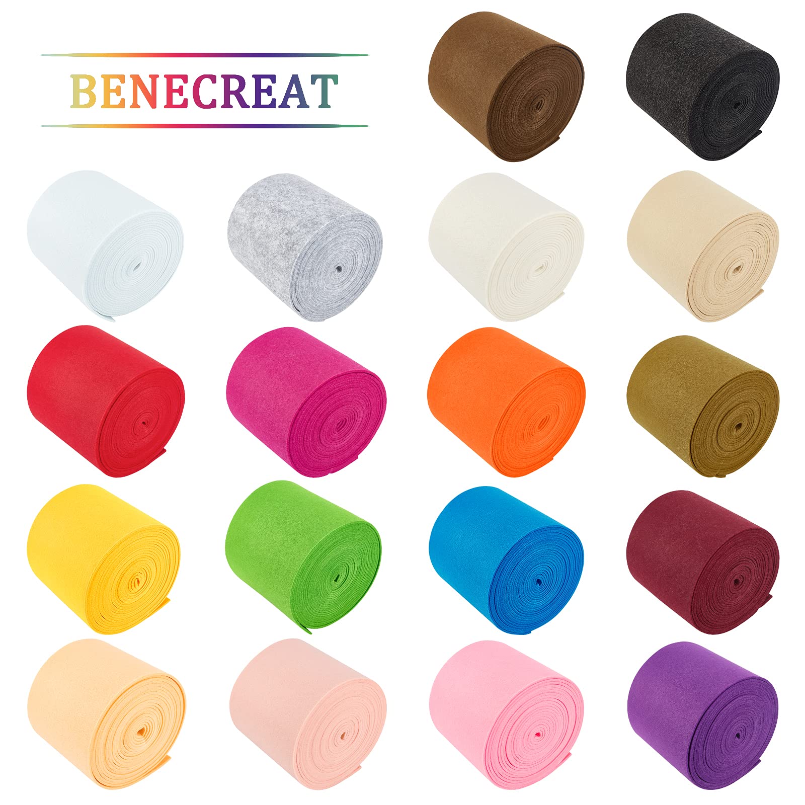 BENECREAT tissu feutre blanc 6 m x 14 cm 3 mm