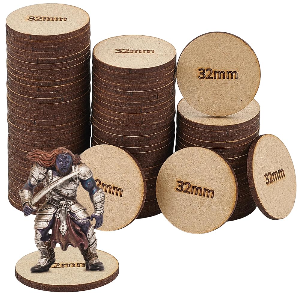 BENECREAT Rond MDF 25,5mm Disque Bois Brut Lot de 80