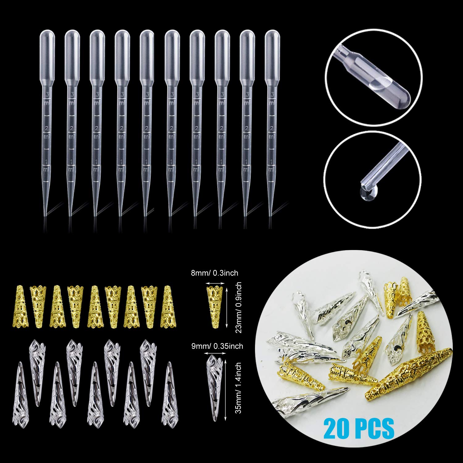 Cayway kit 48 moules résine bijoux silicone 18 formes