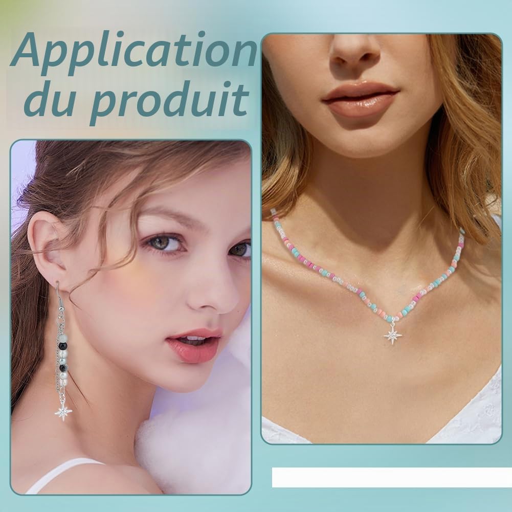 BENECREAT breloque étoile nord argent 925 strass
