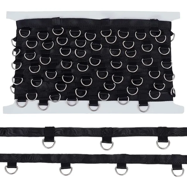 BENECREAT Ruban à Œillets Noir 22 mm x 7,3 m Polyester