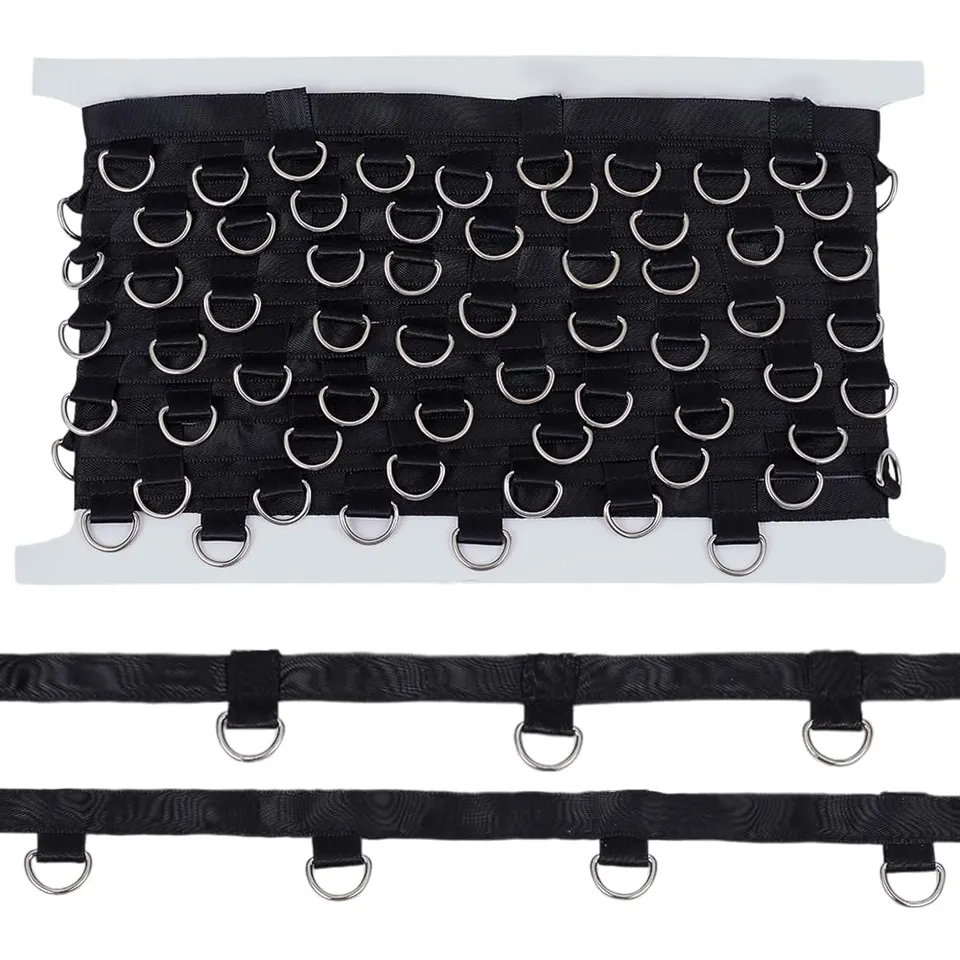 BENECREAT Ruban à Œillets Noir 22 mm x 7,3 m Polyester