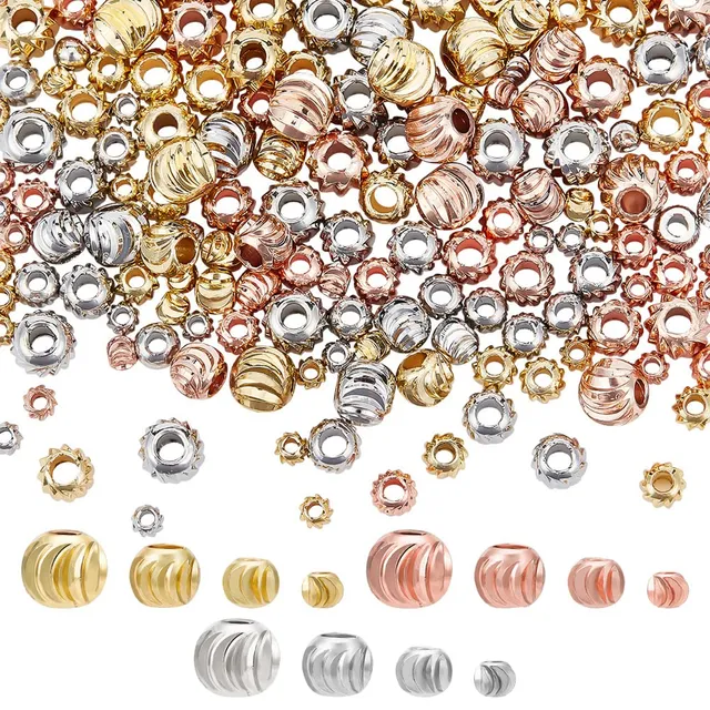 Benecreat perles rondes plaqué or 18K 192 pcs 4 tailles