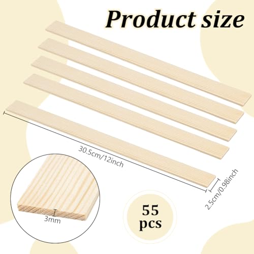 BENECREAT Bâtonnet Bois Carré Pin 305mm Lot 55